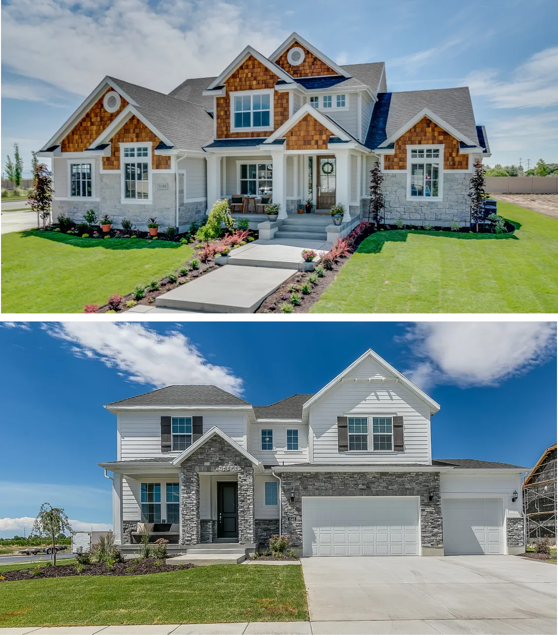 Two beautiful new homes for sale.