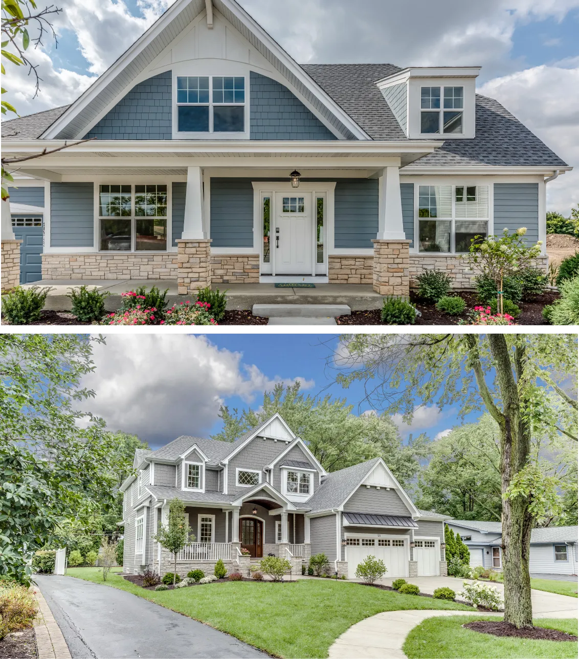 Here's an alt tag for the image: Two beautiful suburban homes.